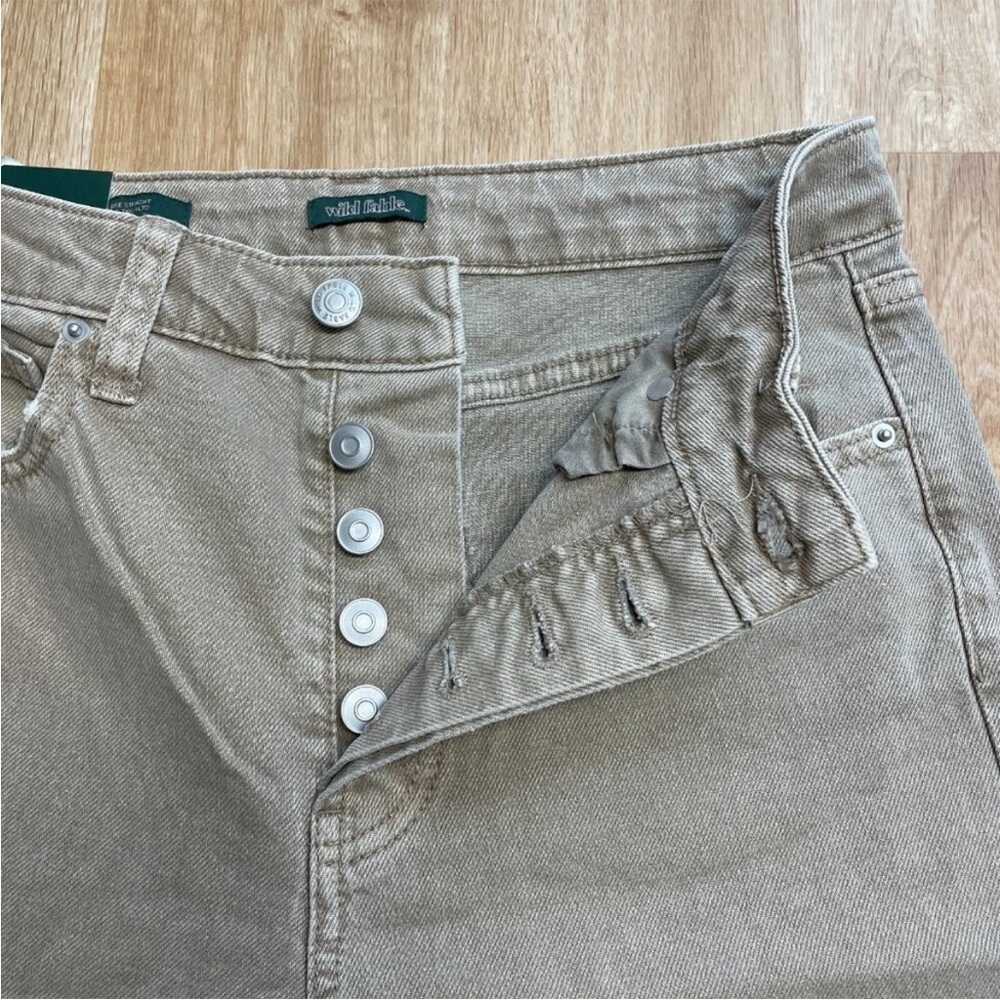 Wild Fable Straight Leg High Rise Distressed Light Brown Casual Denim Jeans NWT - Picture 12 of 13